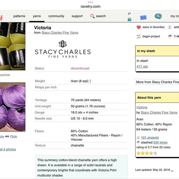 16 balls Red Cotton/viscose blend Aran weight yarn for hand knitting crochet - Picture 4 of 4